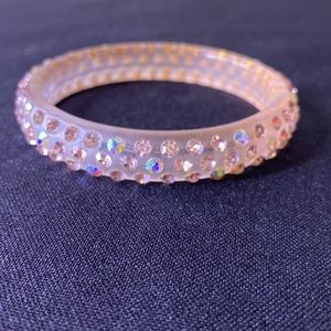 Champagne Lucite Aurora Borealis Bangle